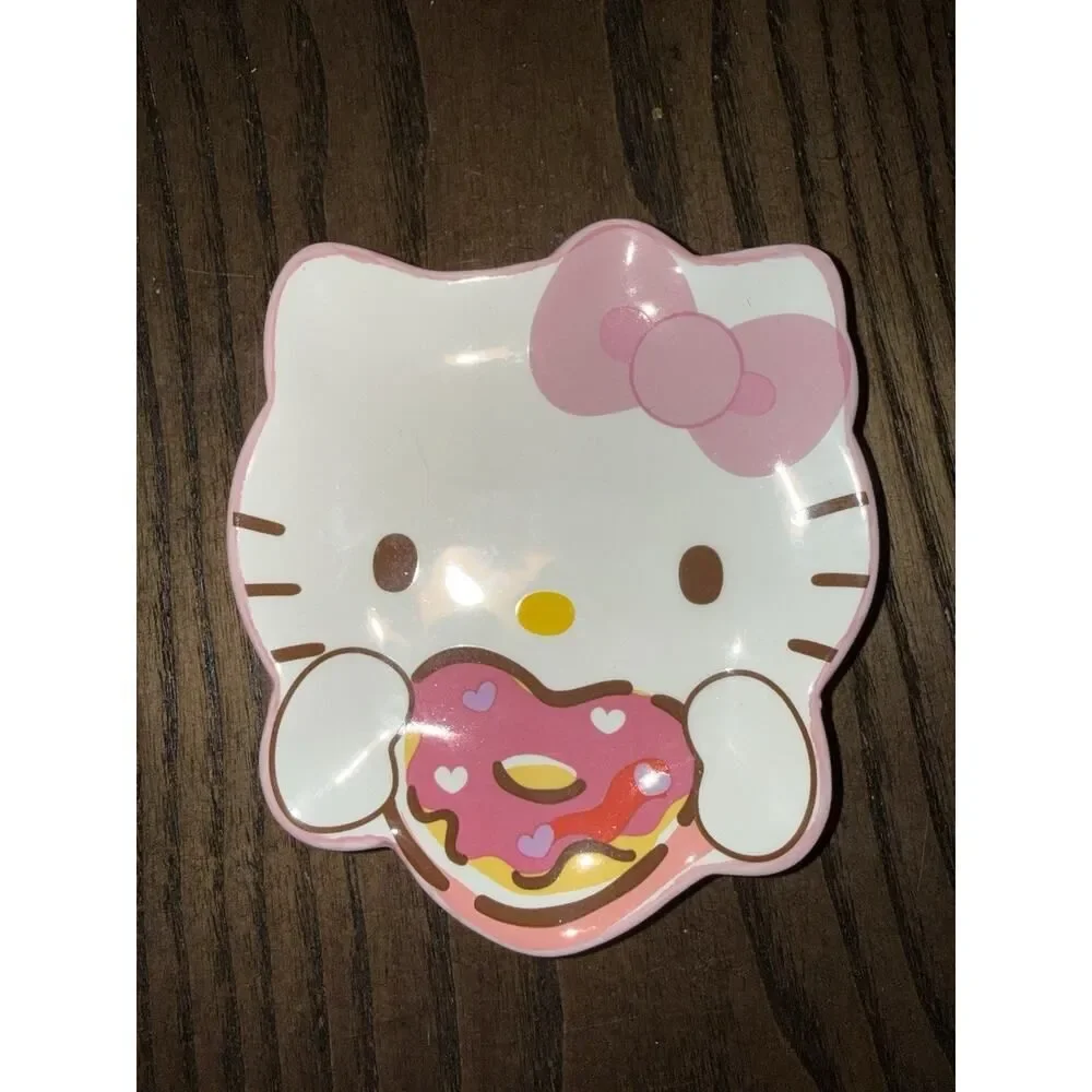 Sanrio Hello Kitty Heart Donut Trinket Tray Dish Ceramic For Jewelry Rings